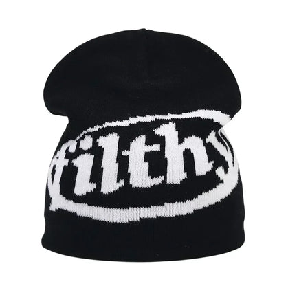 Graphic Knit Beanie for Adults – Warm Winter Streetwear with Bold Letter & Icon Designs