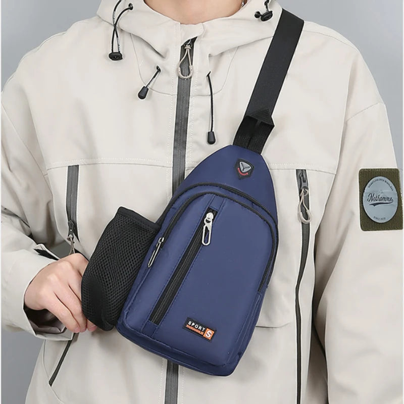 Crossbody Chest Bag With Bottle Holder – Lightweight Travel Sling Pack for Men & Women