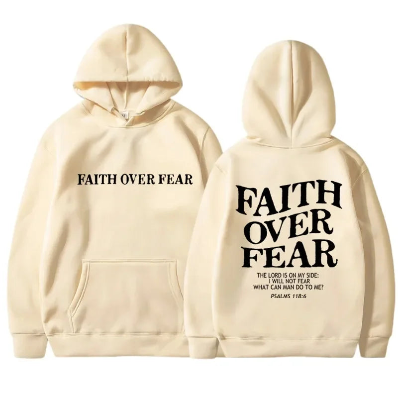 Faith Over Fear Hoodie – Inspirational Christian Graphic Sweatshirt for Men & Women