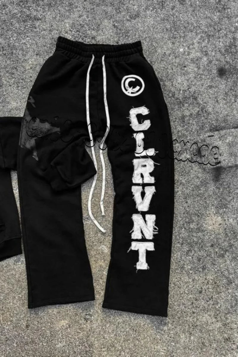 Streetwear Wide-Leg Sweatpants – Elastic Waist, Hip Hop Dance Style, Casual Loose Fit Pants