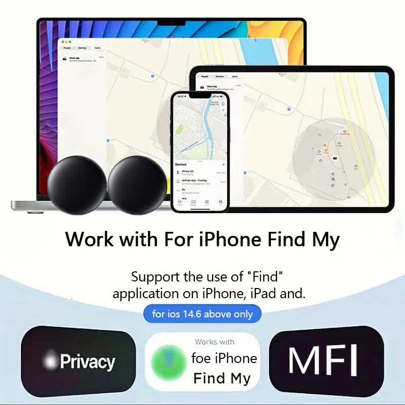 Smart GPS/Bluetooth Anti-Loss Tracker – Magnetic Car Locator Tag Compatible with Apple Find My App