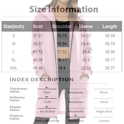 Oversized Zip-Up Hoodie Jacket – Warm Long Sleeve Casual Fall Sweatshirt for Women