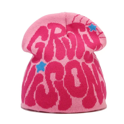 Graphic Knit Beanie for Adults – Warm Winter Streetwear with Bold Letter & Icon Designs