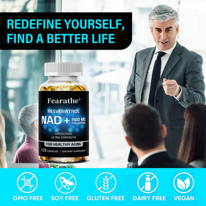 NAD+ & Resveratrol Supplement – Ultra Strength Wellness & Vitality Support Capsules