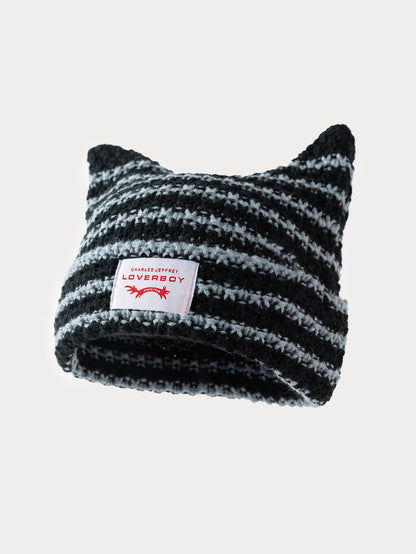 Cat Ear Knit Beanie – Warm Winter Crochet Hat for Men & Women, Soft Kawaii Streetwear