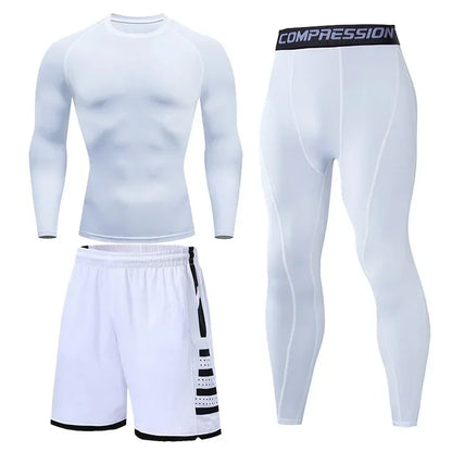 Men’s Compression Training Set – 3-Piece Running, Workout & Fitness Tracksuit