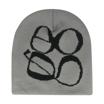 Graphic Knit Beanie for Adults – Warm Winter Streetwear with Bold Letter & Icon Designs