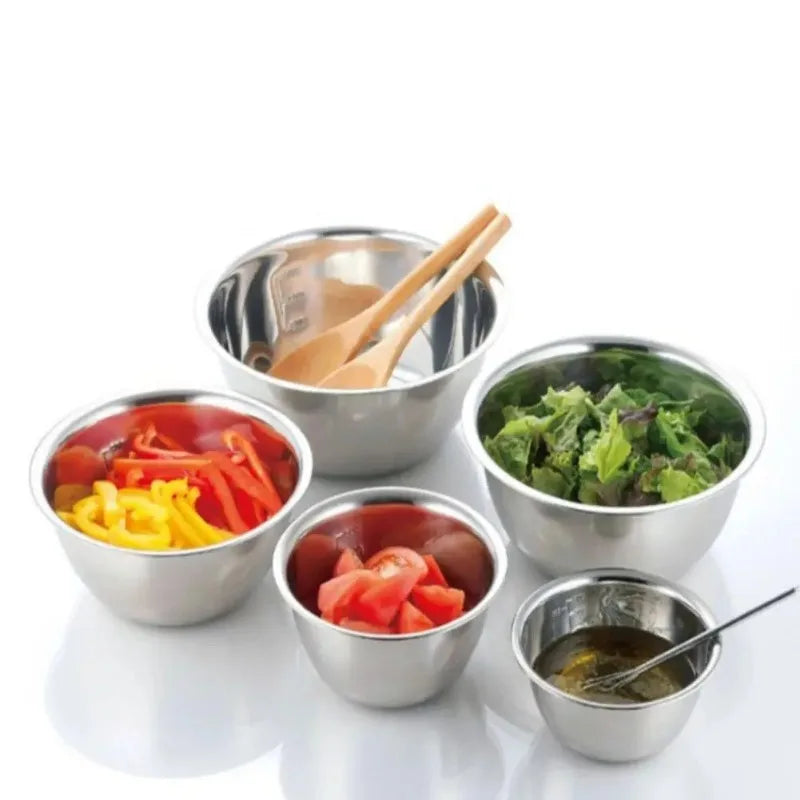 5pcs/Set Stainless Steel Mixing Bowls Non Slip Nesting Bowls