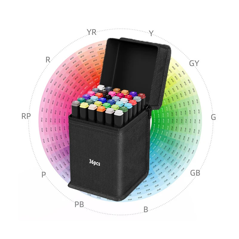 Dual Tip Art Marker Set (12–168 Colors) – Professional Brush & Chisel Markers