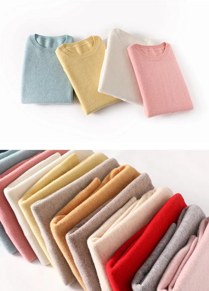 Women’s Soft Cashmere-Feel Knit Sweater – Crew Neck Long Sleeve Warm Winter Pullover Top