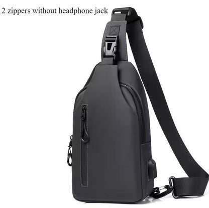 Men’s Waterproof USB-Charging Crossbody Sling Bag