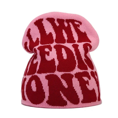 Graphic Knit Beanie for Adults – Warm Winter Streetwear with Bold Letter & Icon Designs