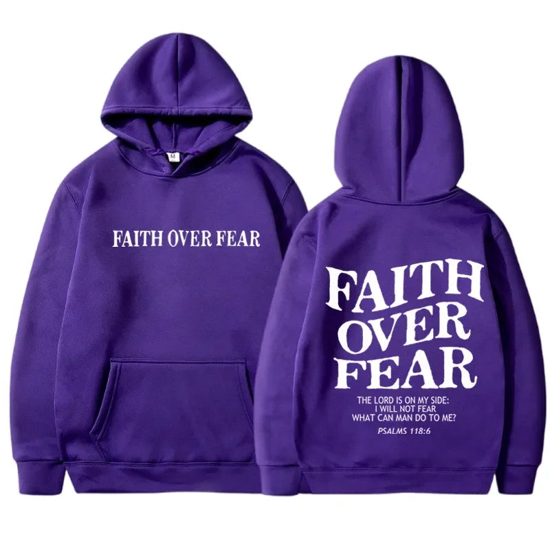 Faith Over Fear Hoodie – Inspirational Christian Graphic Sweatshirt for Men & Women