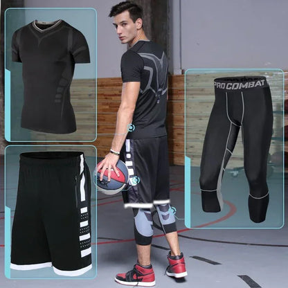 Men’s Compression Training Set – 3-Piece Running, Workout & Fitness Tracksuit
