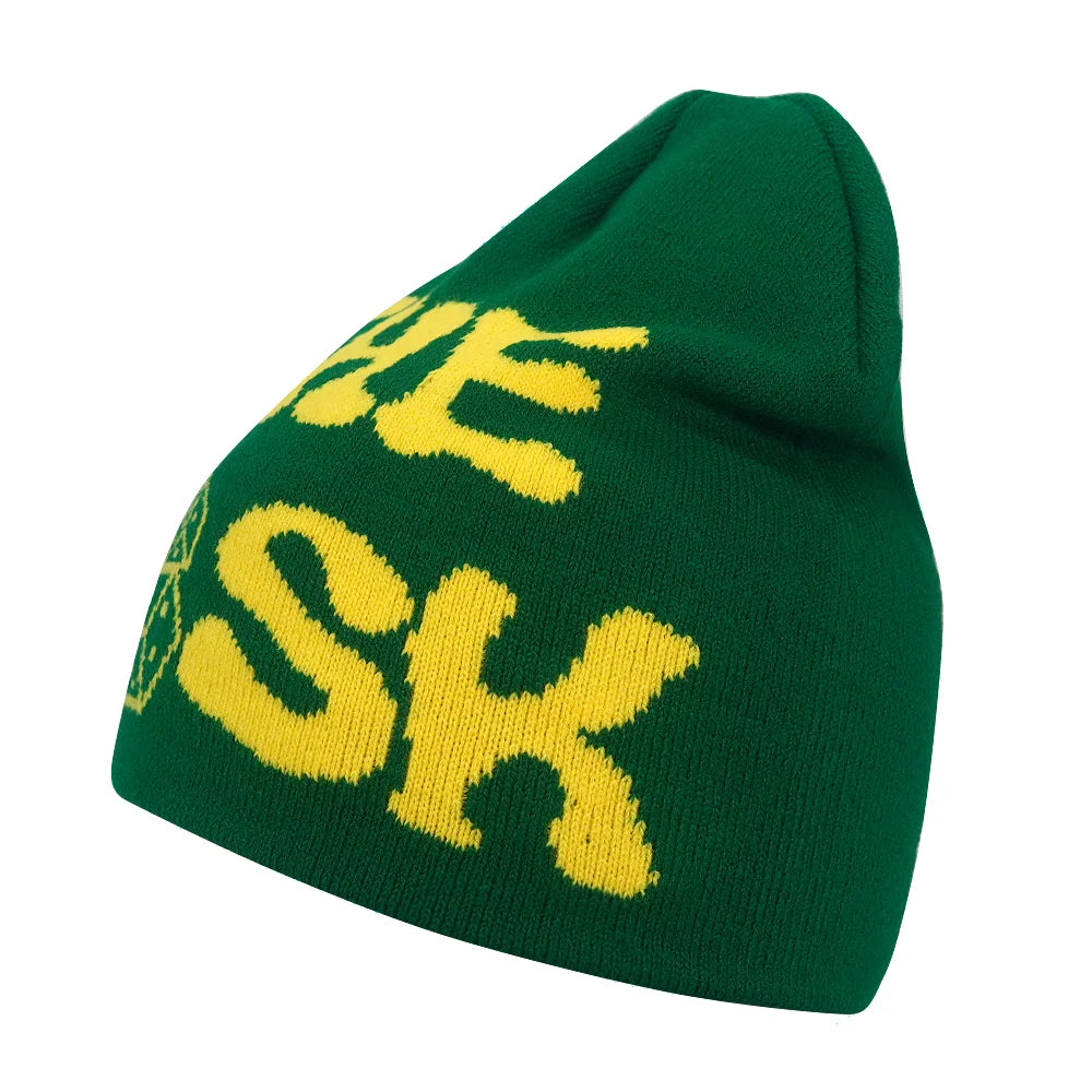 Graphic Knit Beanie for Adults – Warm Winter Streetwear with Bold Letter & Icon Designs
