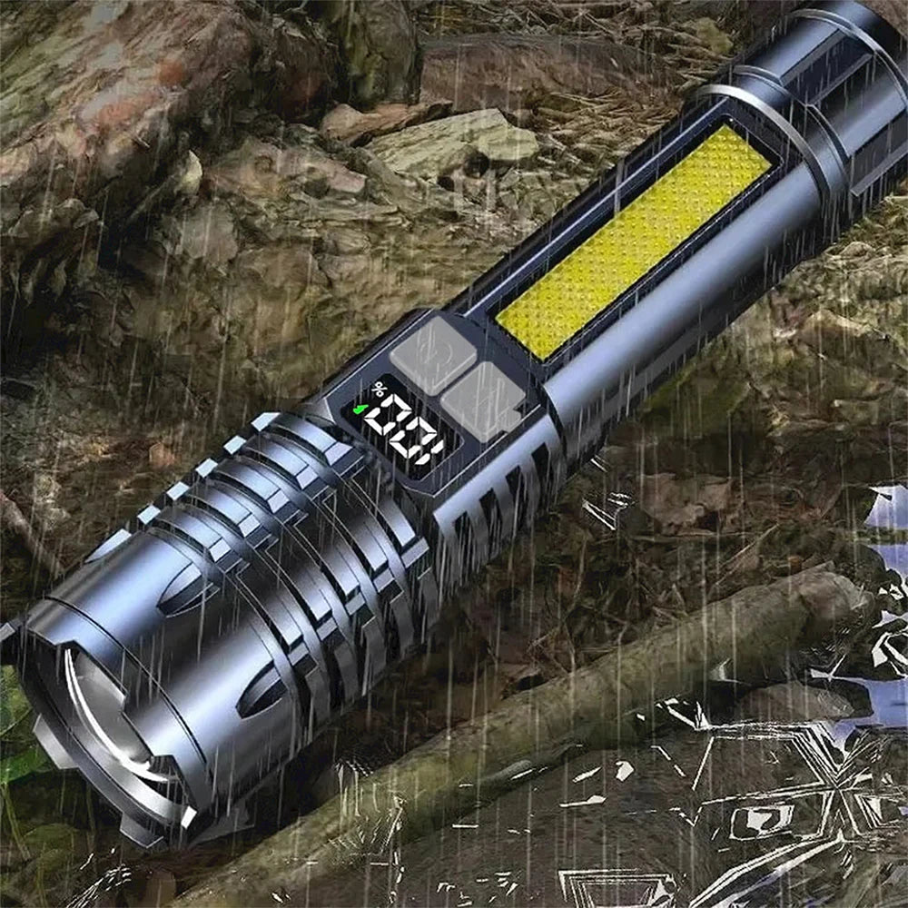High Power Rechargeable LED Flashlight with Fast Charging and Side light