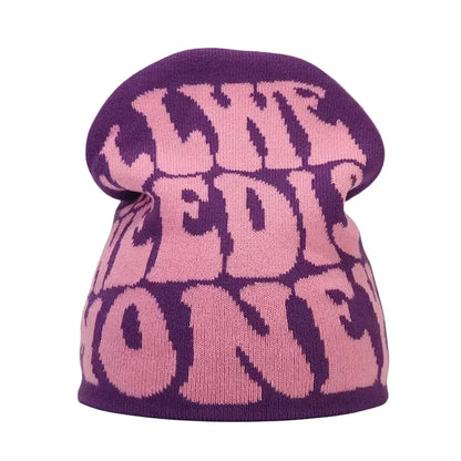 Graphic Knit Beanie for Adults – Warm Winter Streetwear with Bold Letter & Icon Designs