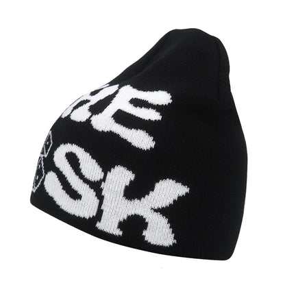 Graphic Knit Beanie for Adults – Warm Winter Streetwear with Bold Letter & Icon Designs