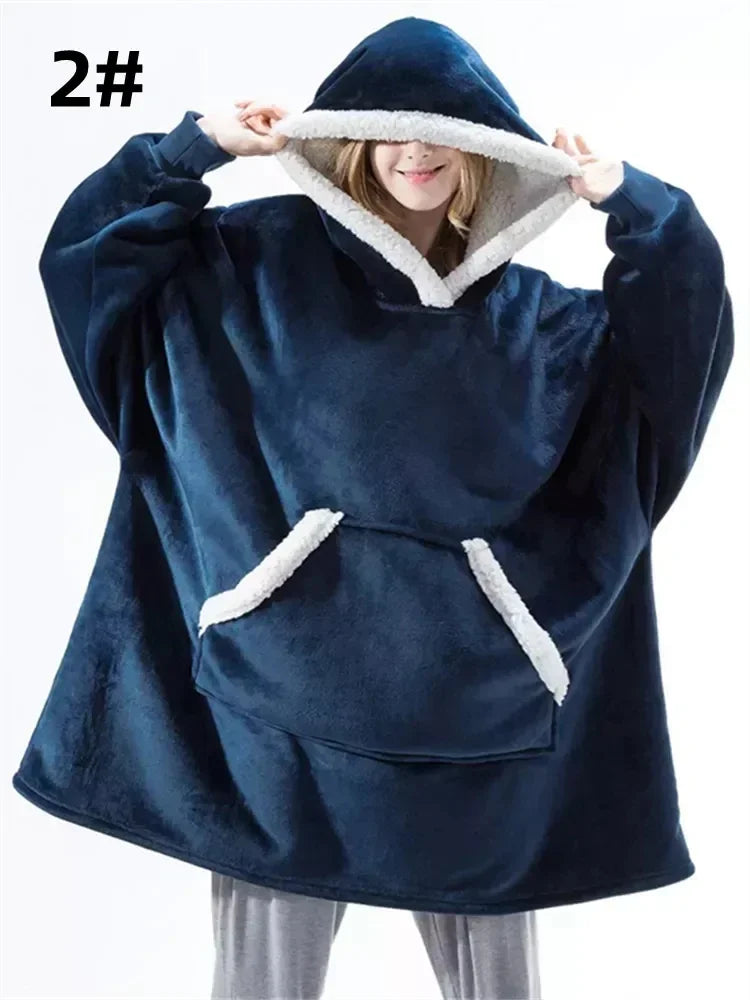 Oversized Hoodie Blanket with Hood – Cozy Wearable Fleece Sweatshirt