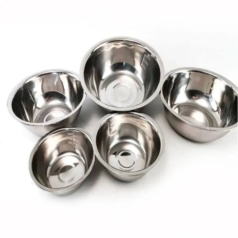 5pcs/Set Stainless Steel Mixing Bowls Non Slip Nesting Bowls