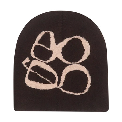 Graphic Knit Beanie for Adults – Warm Winter Streetwear with Bold Letter & Icon Designs
