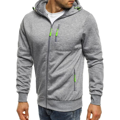 Men’s Zip-Up Hooded Sweatshirt – Slim Fit Full-Zip Hoodie for Casual & Active Wear