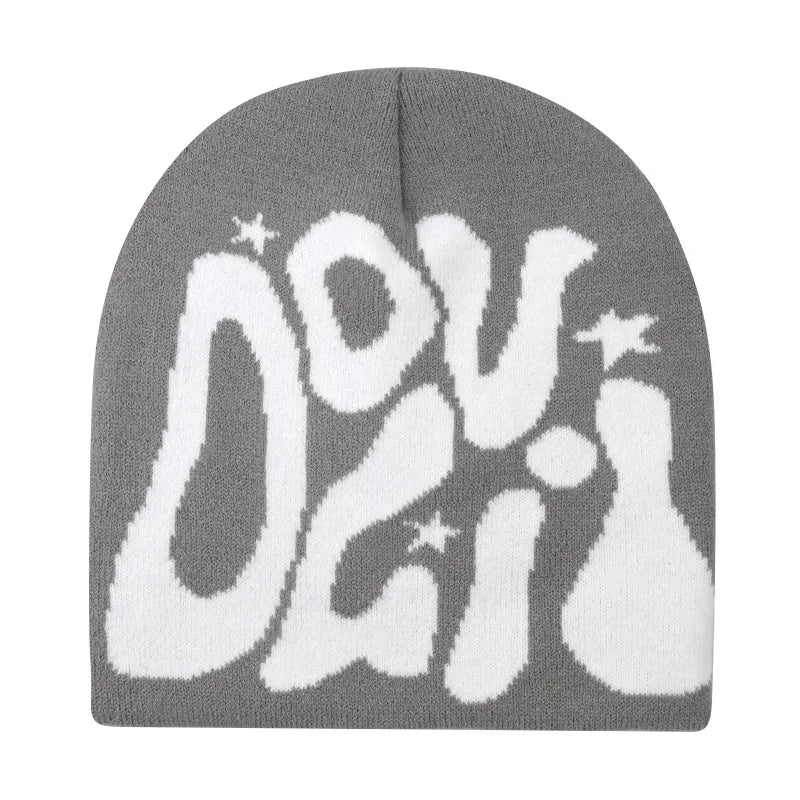 Graphic Knit Beanie for Adults – Warm Winter Streetwear with Bold Letter & Icon Designs