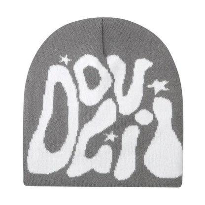 Graphic Knit Beanie for Adults – Warm Winter Streetwear with Bold Letter & Icon Designs