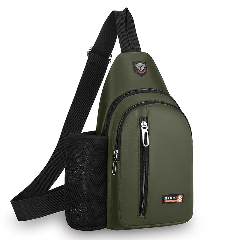 Crossbody Chest Bag With Bottle Holder – Lightweight Travel Sling Pack for Men & Women
