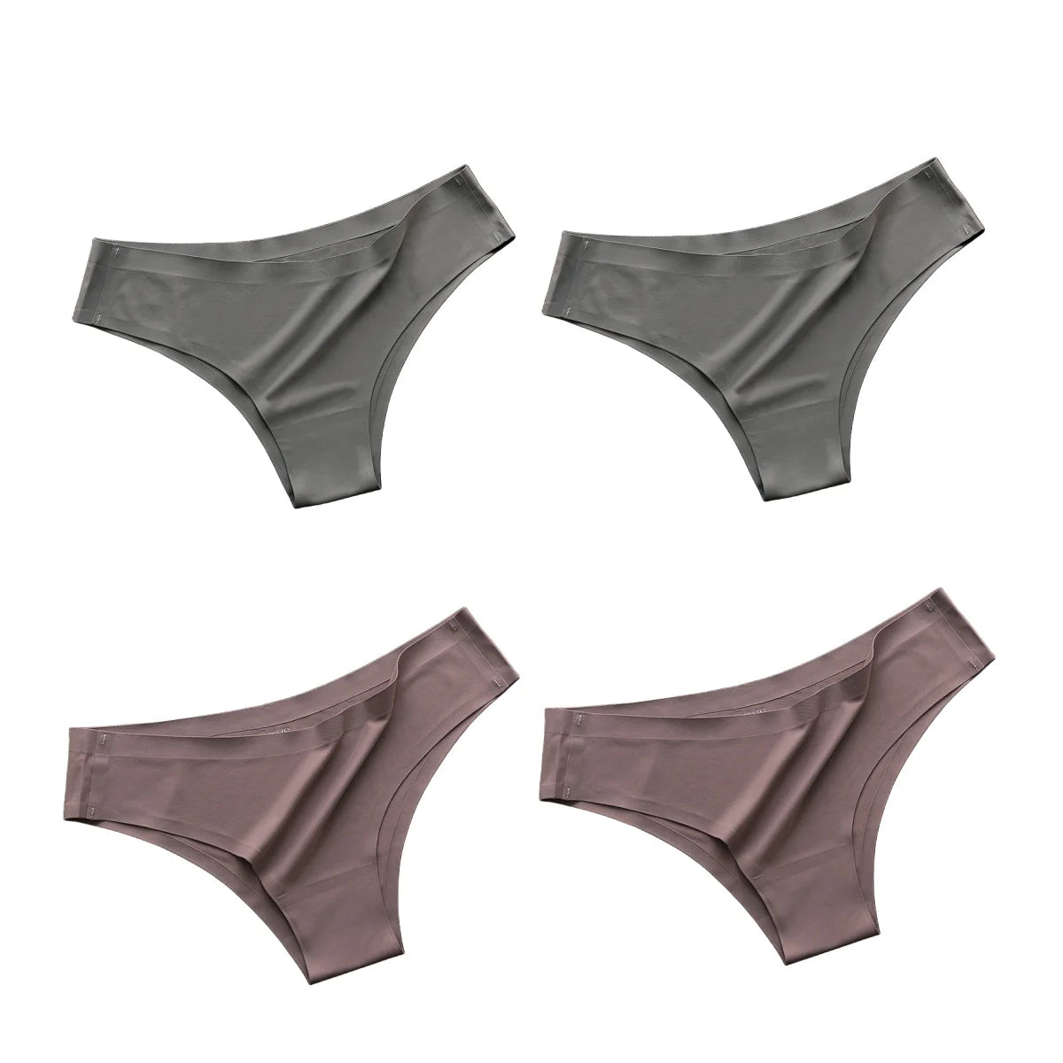 4-Pack Seamless Ice Silk Panties for Women – Ultra-Thin No-Show -Low-Waist Briefs
