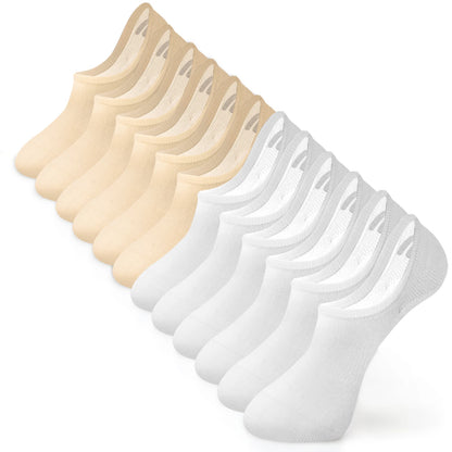 6-Pair Women’s No-Show Cotton Liner Socks – Low-Cut Non-Slip Invisible Ankle Socks
