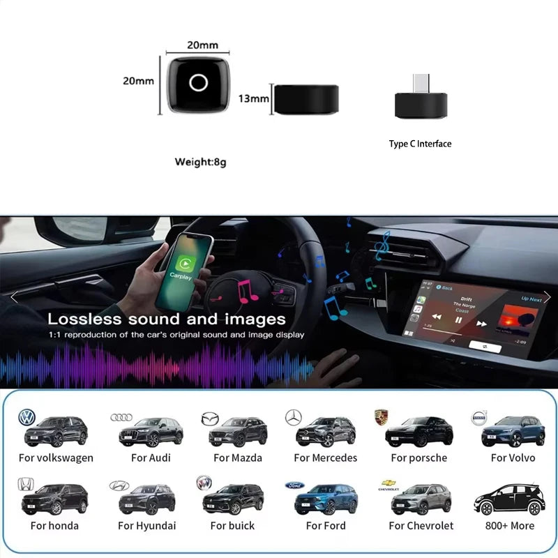 Ultra Mini Wireless CarPlay Adapter – Wireless Android Auto Dongle