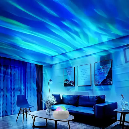 LED Aurora Galaxy Projector – 360° Rotating RGB Night Light with Remote, 7 Color Modes & USB Power for Home Decor