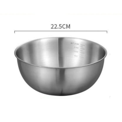 Stainless Steel Mixing Bowl Set with Measurement Scale – Non-Slip, Prep & Baking Bowls (1–3 Piece Options)