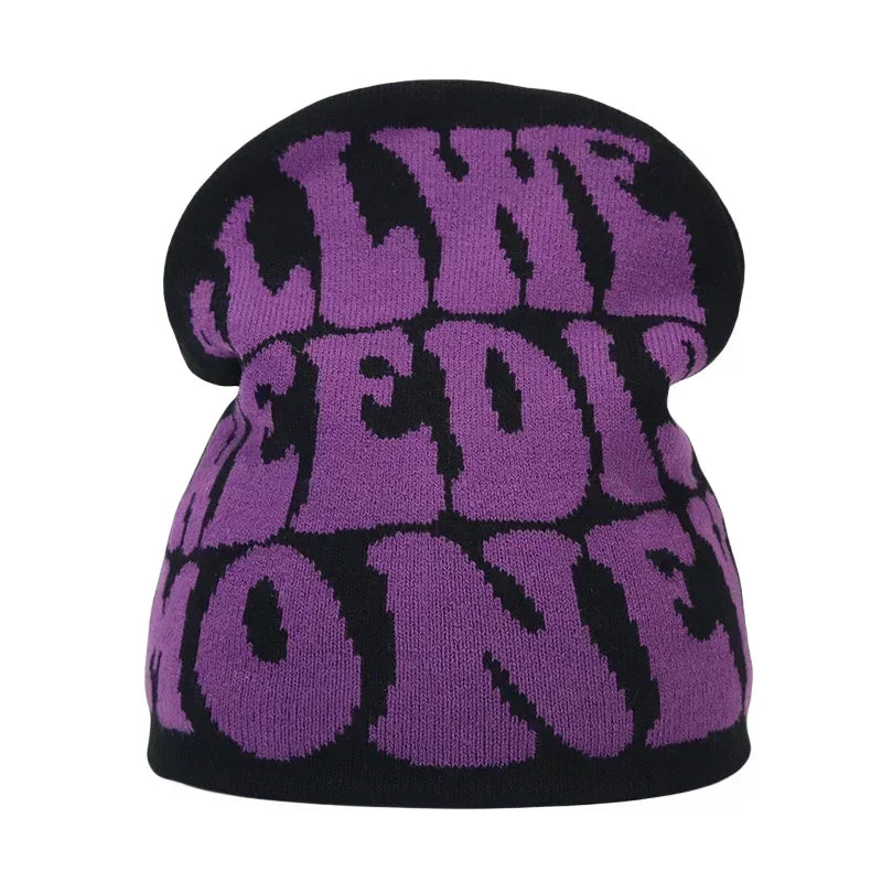 Graphic Knit Beanie for Adults – Warm Winter Streetwear with Bold Letter & Icon Designs