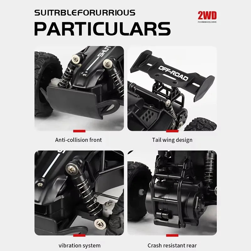 1:16 Scale Off-Road RC Racing Truck – 20 MPH LED Drift Car with 2.4G Remote