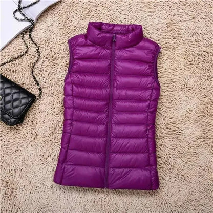 Women’s Lightweight Duck Down Puffer Vest – Warm Sleeveless Winter Waistcoat