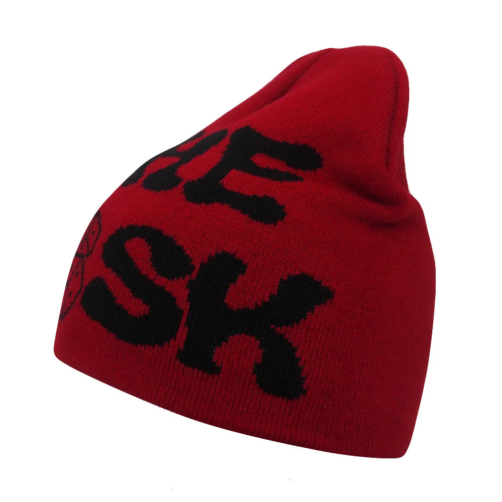 Graphic Knit Beanie for Adults – Warm Winter Streetwear with Bold Letter & Icon Designs