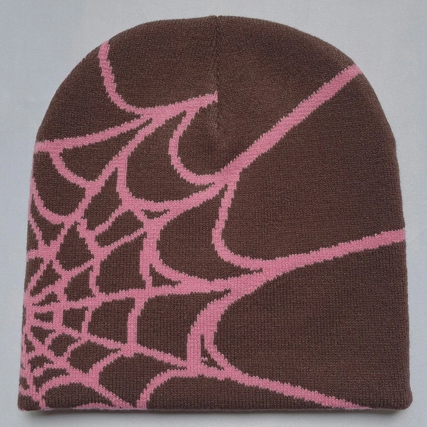 Y2K Spider Web Knit Beanie – Streetwear Skullcap for Men & Women, Rider Hat
