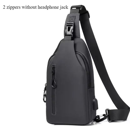Men’s Anti-Theft USB Sling Bag – Waterproof Crossbody Chest Pack With Lock & USB Charging Port