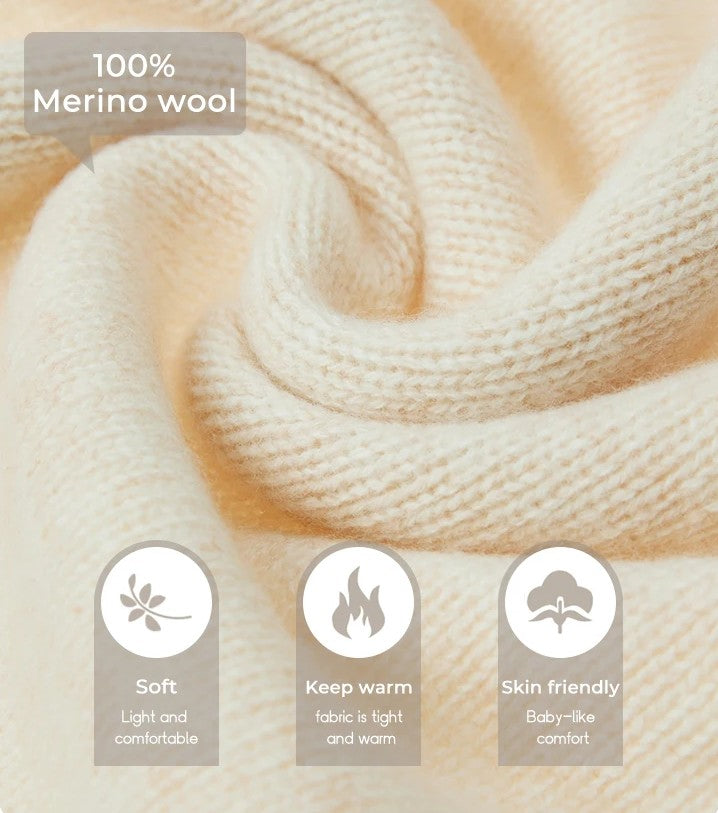 100% Merino Wool Women's Cardigan – Luxury Soft Knit Raglan Sleeve Button-Front Sweater