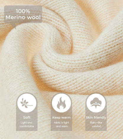 100% Merino Wool Women's Cardigan – Luxury Soft Knit Raglan Sleeve Button-Front Sweater