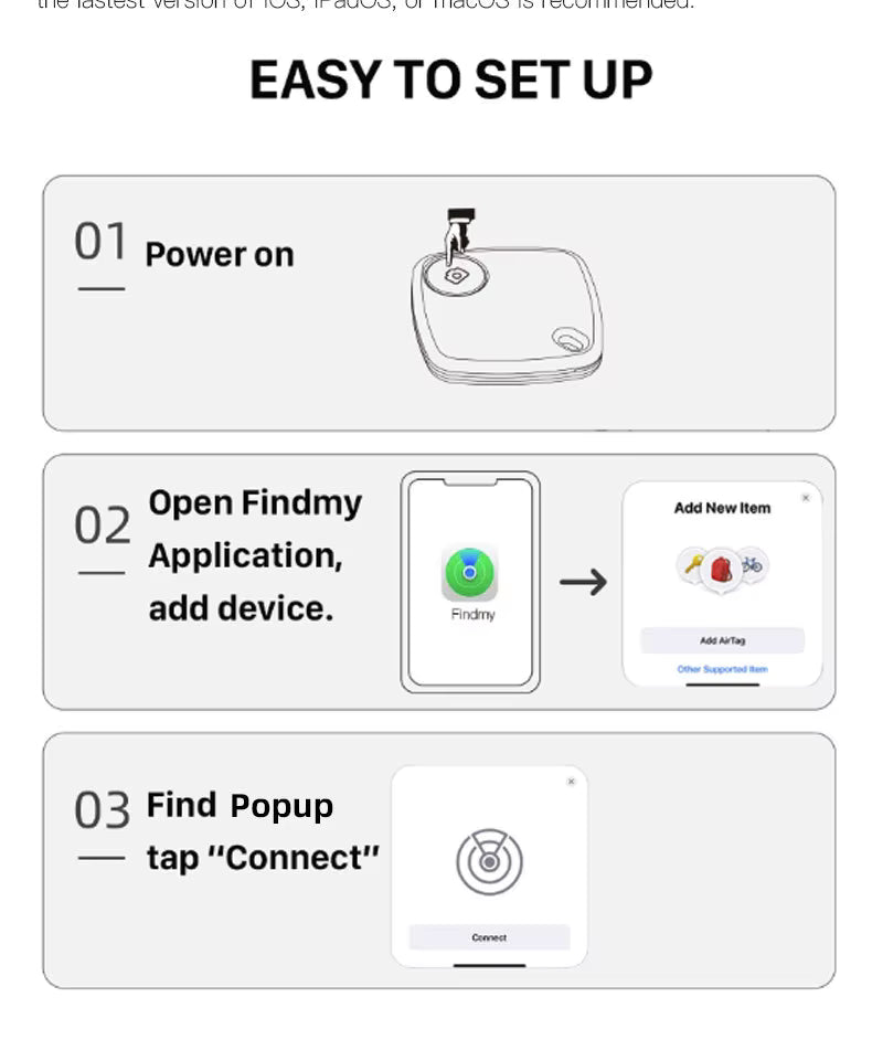 Mini Bluetooth Smart Tracker | Apple Find My Compatible Anti-Loss Tag for Pets, Kids, Keys & Bags