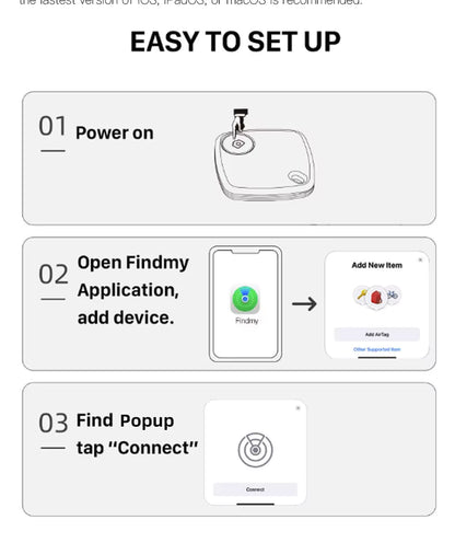 Mini Bluetooth Smart Tracker | Apple Find My Compatible Anti-Loss Tag for Pets, Kids, Keys & Bags